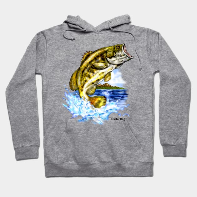 Largemouth Bass Jumping Hoodie by tractordog
